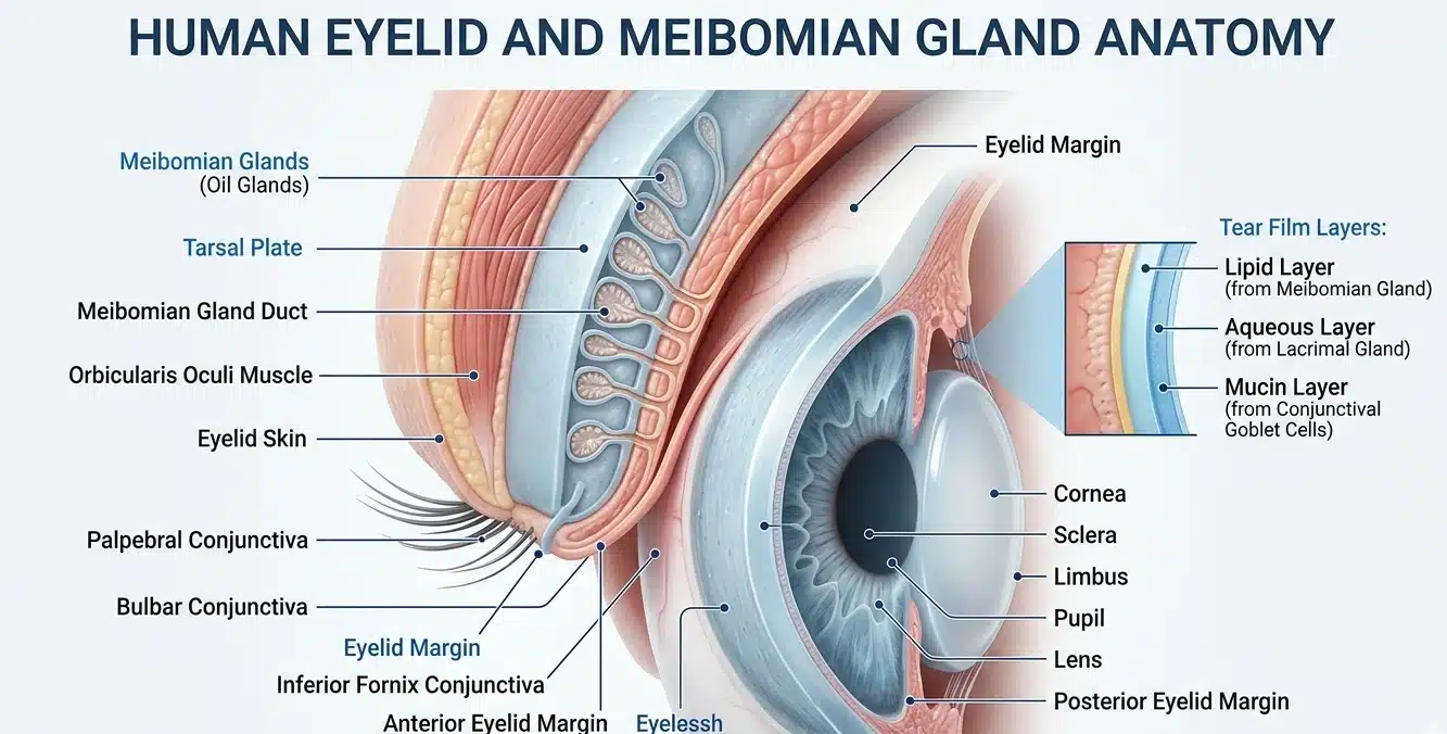 Human eyelid anatomy