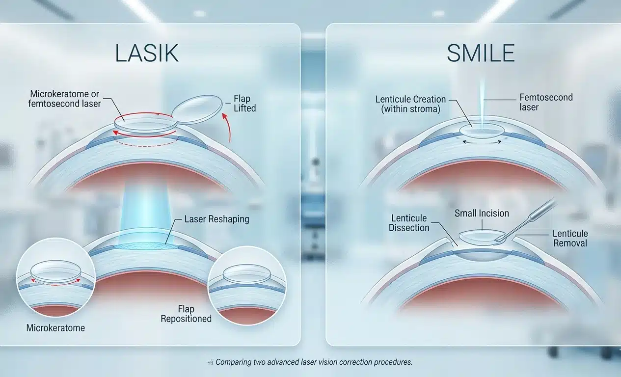 differance between smile and lasik vision correction
