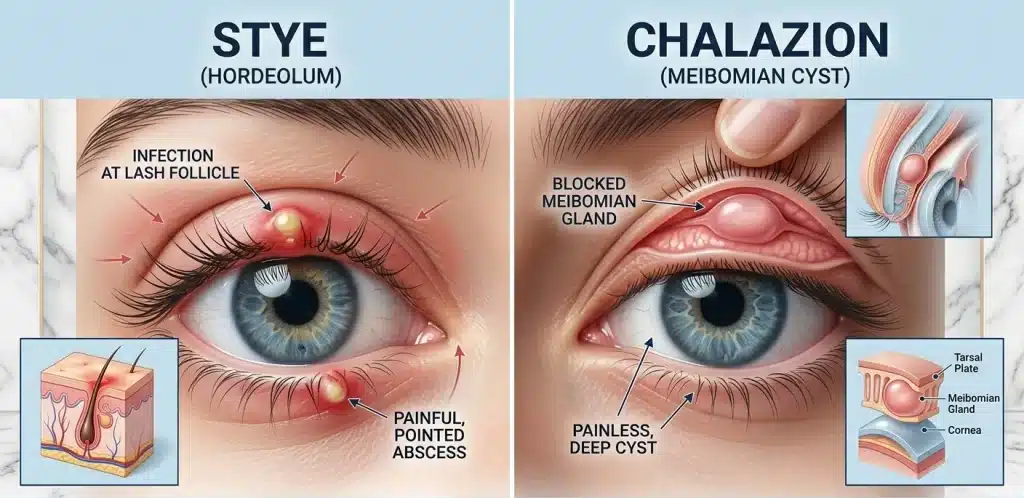 chalazion, stye, eyelid bump, meibomian gland, eyelid anatomy, eye health, ophthalmologist dubai, eye clinic dubai, eyelid inflammation, eyelid cyst, chalazion causes, chalazion treatment, warm compress, eyelid massage, minor eye surgery, Ebsaar Eye Clinic, Ebsaar Eye Surgery Center, eye care, tear film, dry eye, ocular hygiene, pediatric chalazion, eye examination, slit lamp, meibography, ocular health awareness, Dubai eye care, eye care routine, inflammation relief, eye surgery dubai